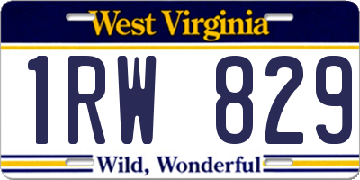 WV license plate 1RW829
