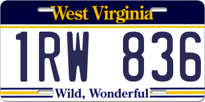 WV license plate 1RW836