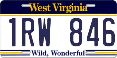 WV license plate 1RW846
