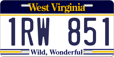 WV license plate 1RW851