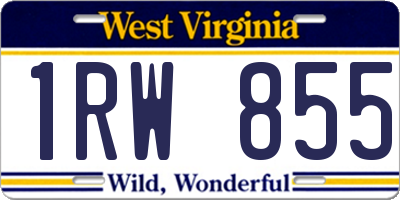 WV license plate 1RW855