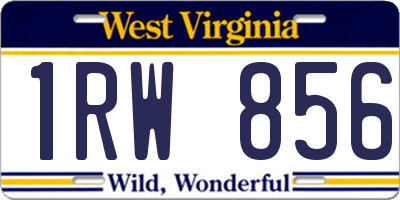 WV license plate 1RW856