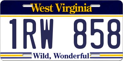 WV license plate 1RW858
