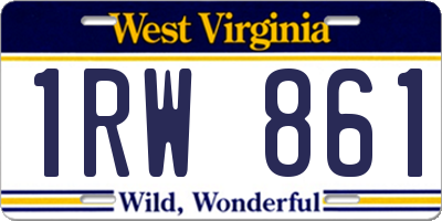 WV license plate 1RW861