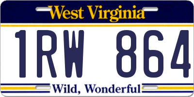 WV license plate 1RW864