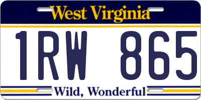 WV license plate 1RW865