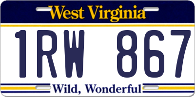 WV license plate 1RW867