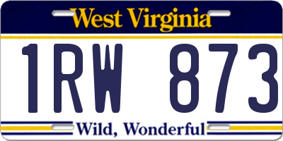 WV license plate 1RW873