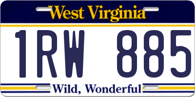 WV license plate 1RW885