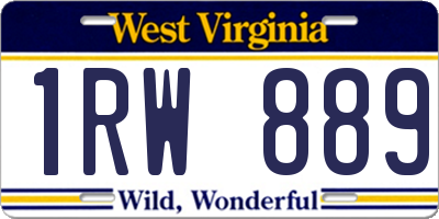 WV license plate 1RW889