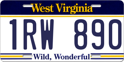 WV license plate 1RW890