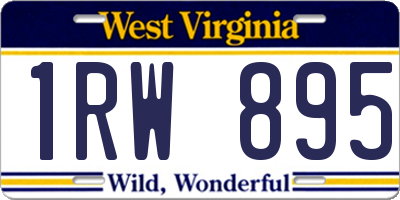 WV license plate 1RW895