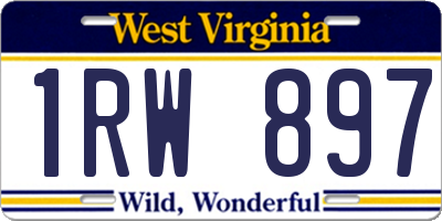 WV license plate 1RW897