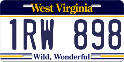 WV license plate 1RW898