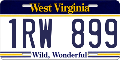 WV license plate 1RW899