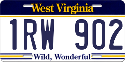 WV license plate 1RW902