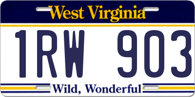 WV license plate 1RW903
