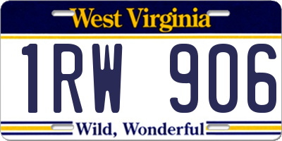 WV license plate 1RW906