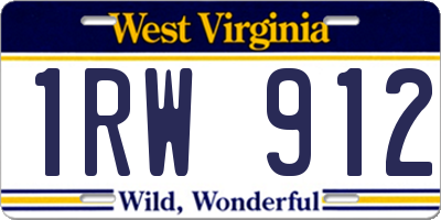 WV license plate 1RW912