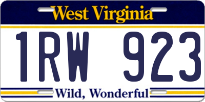 WV license plate 1RW923