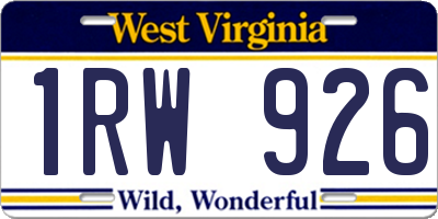 WV license plate 1RW926