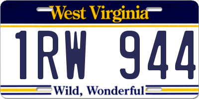 WV license plate 1RW944