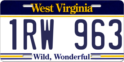 WV license plate 1RW963