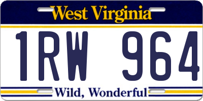 WV license plate 1RW964