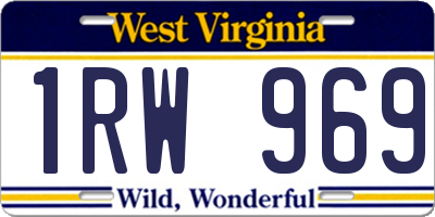 WV license plate 1RW969