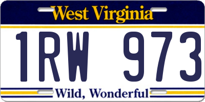 WV license plate 1RW973