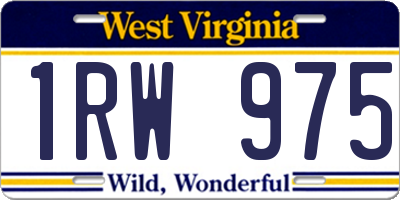 WV license plate 1RW975
