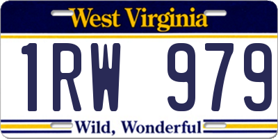 WV license plate 1RW979