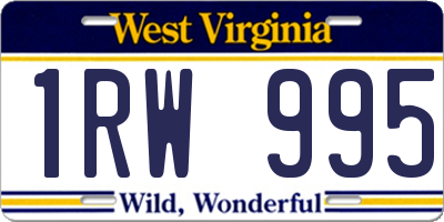 WV license plate 1RW995