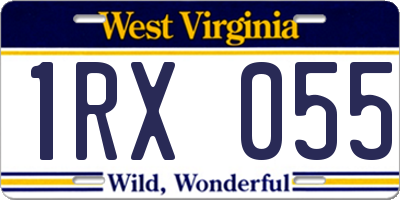 WV license plate 1RX055