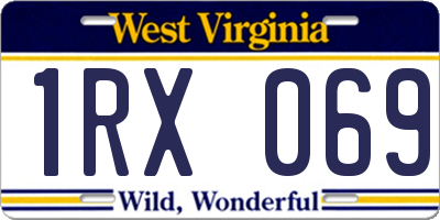 WV license plate 1RX069