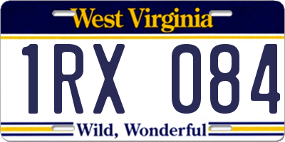 WV license plate 1RX084