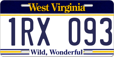 WV license plate 1RX093