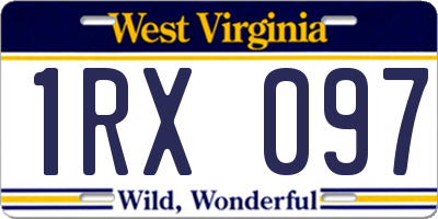 WV license plate 1RX097