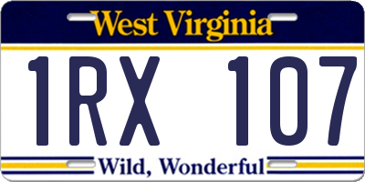 WV license plate 1RX107