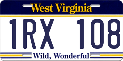 WV license plate 1RX108