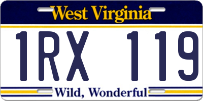 WV license plate 1RX119