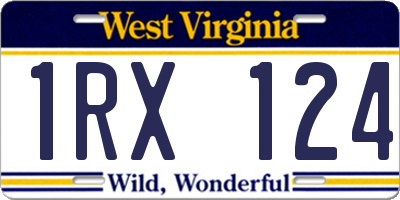 WV license plate 1RX124