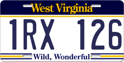 WV license plate 1RX126