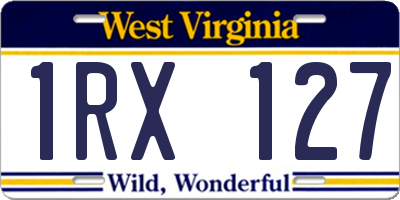 WV license plate 1RX127