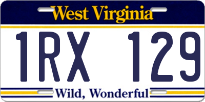 WV license plate 1RX129