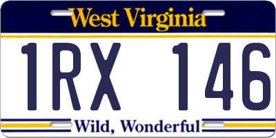 WV license plate 1RX146
