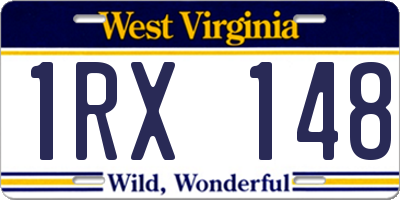 WV license plate 1RX148