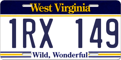 WV license plate 1RX149
