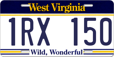 WV license plate 1RX150