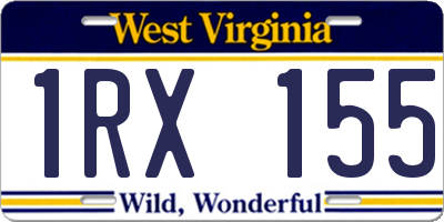 WV license plate 1RX155